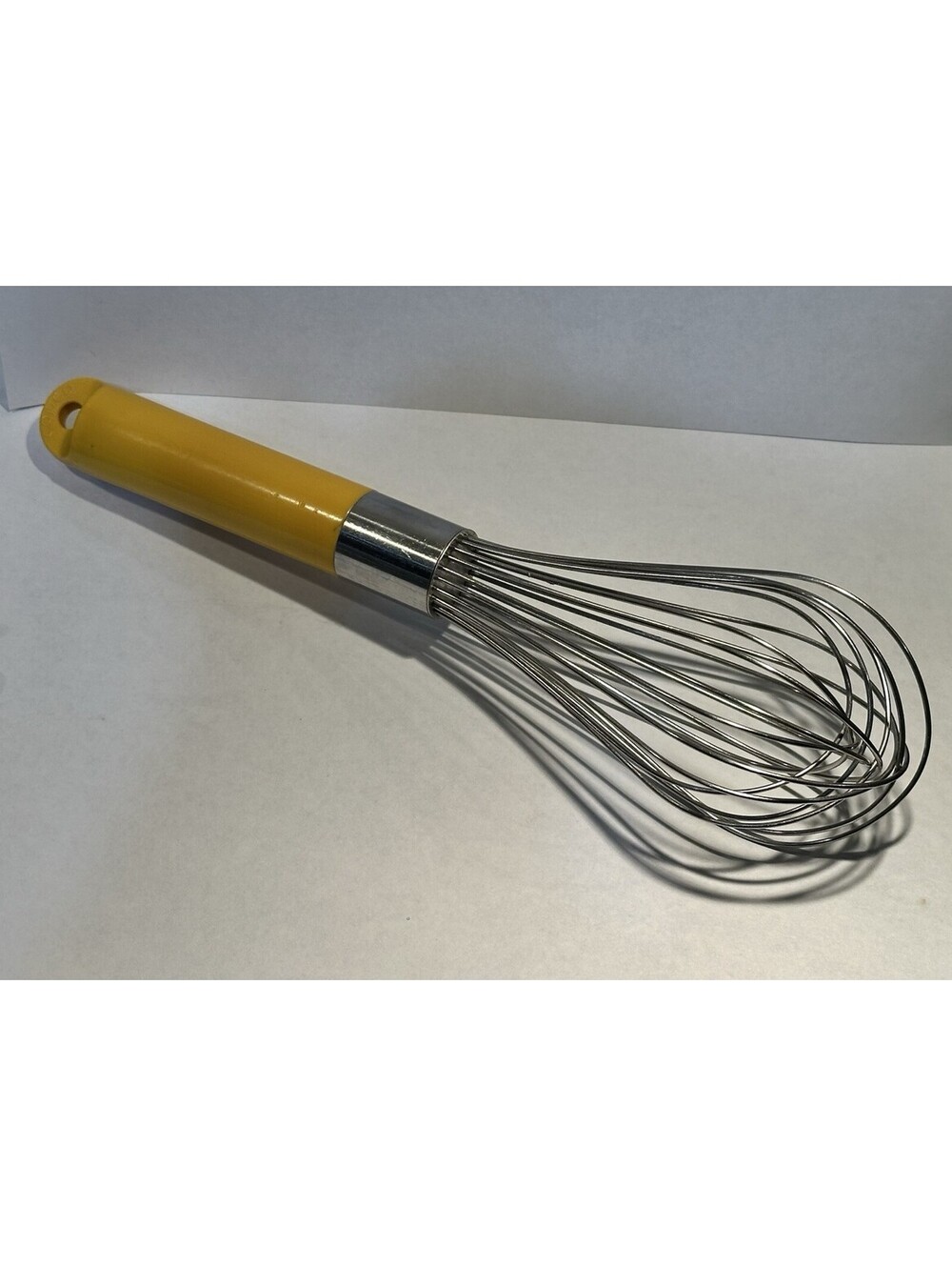 Vintage Copco 10" Stainless Steel Balloon Whisk Bright Yellow Handle